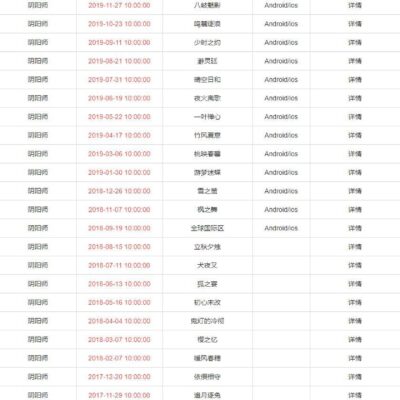 最新开服时间表