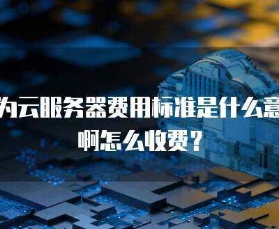 云服务器费用大致需要多少？